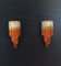 Vintage Clear and Amber Murano Glass Quadriedri Sconces, 1970s, Set of 2 3