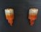 Vintage Clear and Amber Murano Glass Quadriedri Sconces, 1970s, Set of 2 17