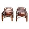 Mid-Century Italian Leather and Bamboo Lounge Chairs by Tito Agnoli, 1960s, Set of 2 4