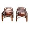 Mid-Century Italian Leather and Bamboo Lounge Chairs by Tito Agnoli, 1960s, Set of 2, Image 4