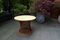 Mid-Century Round Bamboo and Wicker Garden Table with Yellow Top, Image 6