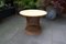 Mid-Century Round Bamboo and Wicker Garden Table with Yellow Top 1