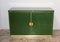 Vintage Italian Emerald Green and Brass Cabinet, 1970s, Imagen 5