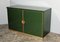 Vintage Italian Emerald Green and Brass Cabinet, 1970s, Imagen 1