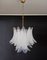 Italian Opaline Murano Felci Glass 6-Tier Ceiling Lamp, 1970s 2