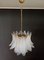 Italian Opaline Murano Felci Glass 6-Tier Ceiling Lamp, 1970s 11