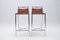 Chrome and Rattan Braiding Barstools with Backrests, 1980s, Set of 2, Immagine 3