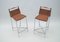 Chrome and Rattan Braiding Barstools with Backrests, 1980s, Set of 2 4