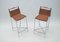 Chrome and Rattan Braiding Barstools with Backrests, 1980s, Set of 2, Image 4