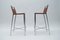 Chrome and Rattan Braiding Barstools with Backrests, 1980s, Set of 2 2