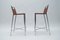 Chrome and Rattan Braiding Barstools with Backrests, 1980s, Set of 2, Image 2