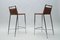 Chrome and Rattan Braiding Barstools with Backrests, 1980s, Set of 2 5