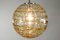Lámpara colgante Mid-Century esférica de vidrio ámbar y transparente de Doria Leuchten, años 60, Imagen 4