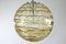 Lámpara colgante Mid-Century esférica de vidrio ámbar y transparente de Doria Leuchten, años 60, Imagen 6
