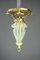 Art Deco Ceiling Lamp with Opaline Glass Shade, 1918 2