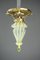 Art Deco Ceiling Lamp with Opaline Glass Shade, 1918, Image 2