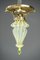 Art Deco Ceiling Lamp with Opaline Glass Shade, 1918 1
