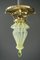 Art Deco Ceiling Lamp with Opaline Glass Shade, 1918, Image 3