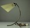 Vintage Brass Crow's Foot & Glass Reading Table Lamp, 1950s 1