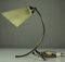 Vintage Brass Crow's Foot & Glass Reading Table Lamp, 1950s, Image 1