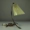 Lampada da tavolo vintage in ottone con base a forma di piedi e vetro, anni '50, Immagine 5