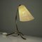 Lampada da tavolo vintage in ottone con base a forma di piedi e vetro, anni '50, Immagine 3
