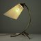 Lampada da tavolo vintage in ottone con base a forma di piedi e vetro, anni '50, Immagine 8