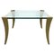 Table Basse Hollywood Regency Carrée en Verre et Laiton par Peter Ghyczy, 1970s 1