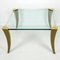 Hollywood Regency Square Coffee Table in Glass and Brass by Peter Ghyczy, 1970s 2