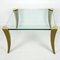 Table Basse Hollywood Regency Carrée en Verre et Laiton par Peter Ghyczy, 1970s 2