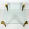 Hollywood Regency Square Coffee Table in Glass and Brass by Peter Ghyczy, 1970s 3