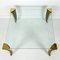Table Basse Hollywood Regency Carrée en Verre et Laiton par Peter Ghyczy, 1970s 3