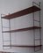 Shelf in Black Lacquered Iron Frame with 3 Adjustable Shelves in Teak Veneered Chipboard, 1960s, Image 3