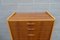 Mid-Century Chest of Drawers in Walnut and Maple with Brass Handles, 1950s 2