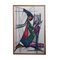 Mid-Century Tapestry Wall Art Harp Player, 1970s 1