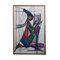 Mid-Century Tapestry Wall Art Harp Player, 1970s, Image 1