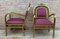 French Gold Brass & Bronze Armchairs with Pink Upholstery, 1940s, Set of 2 4