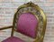 French Gold Brass & Bronze Armchairs with Pink Upholstery, 1940s, Set of 2 8