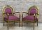 French Gold Brass & Bronze Armchairs with Pink Upholstery, 1940s, Set of 2 3