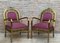 French Gold Brass & Bronze Armchairs with Pink Upholstery, 1940s, Set of 2, Image 3
