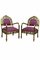 French Gold Brass & Bronze Armchairs with Pink Upholstery, 1940s, Set of 2 1