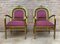French Gold Brass & Bronze Armchairs with Pink Upholstery, 1940s, Set of 2, Image 2