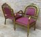 French Gold Brass & Bronze Armchairs with Pink Upholstery, 1940s, Set of 2 7