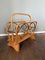 Vintage Wood and Brass Magazine Rack, 1930s 1