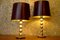 Lámparas de mesa abatibles danesas doradas de Hugo Asmussen, años 70. Juego de 2, Immagine 8