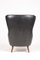 MId-Century Wingback Chair in Patinated Leather, Denmark, 1950s, Image 6