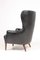 MId-Century Wingback Chair in Patinated Leather, Denmark, 1950s, Image 5