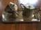 Silver-Plated Brass Sugar Bowls & Tray, 1960s, Set of 3 2