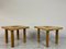 Small Beech and Oak Side Tables or Stools, 1970s, Set of 2 5