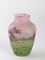 Antique Engraved Double Glass La Prairie Vase with Quadrangular Shape & Flared Neck from Daum Frères 5